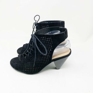 Torrid Peep toe  Strappy Lace Up SUEDE Heels